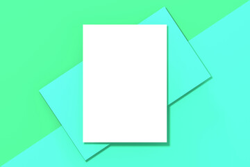 Template for inserting text or picture. Abstract placement of blank sheets. Layout. Horizontal image. 3d image. 3d rendering.