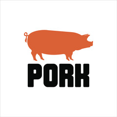 Pig Farm Logo Design Industry Graphic, Food Vector Template Idea