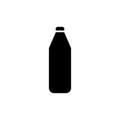 Plastic bottle icon. Black solid vector icon isolated on white background