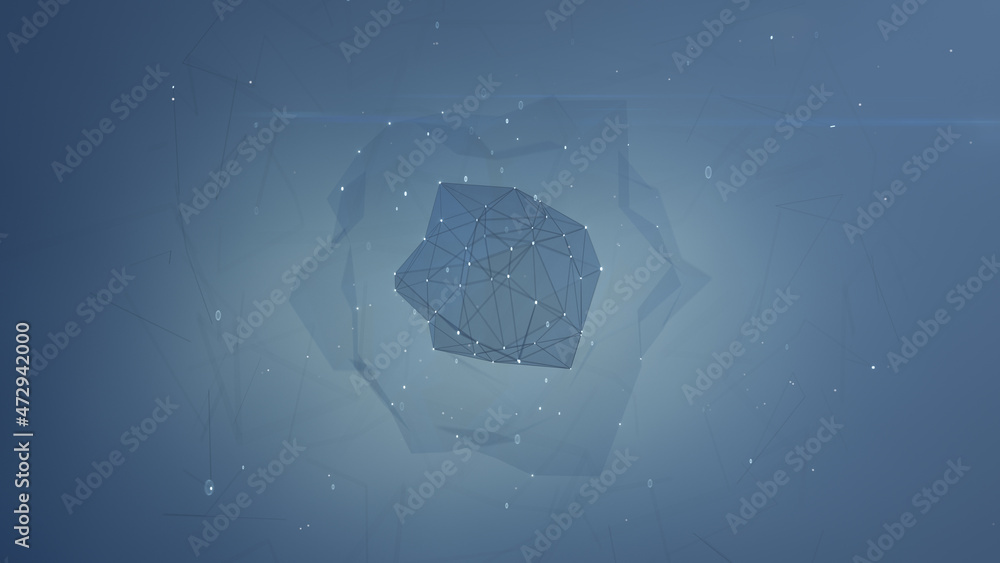Poster global network connection 3d render