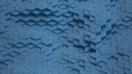 Blue abstract geometric background 3D render