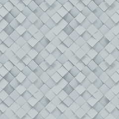 White seamless tileable pattern of rhombs 3D render illustration