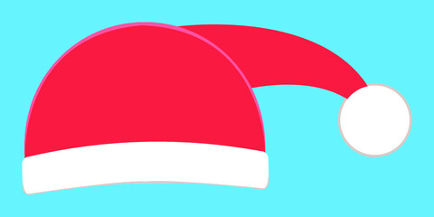 Christmas Santa Claus hat. Vector illustration.