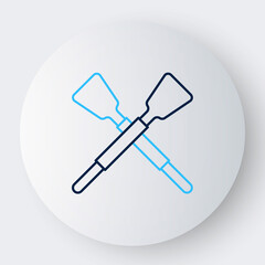 Line Crossed oars or paddles boat icon isolated on white background. Colorful outline concept. Vector