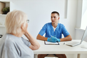 the patient is examined by a doctor health care