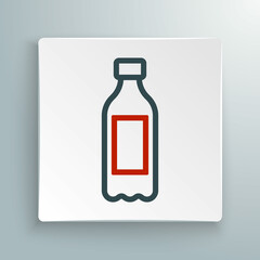 Line Bottle of water icon isolated on white background. Soda aqua drink sign. Colorful outline concept. Vector