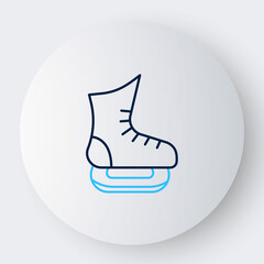 Line Skates icon isolated on white background. Ice skate shoes icon. Sport boots with blades. Colorful outline concept. Vector