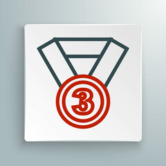 Line Medal icon isolated on white background. Winner symbol. Colorful outline concept. Vector
