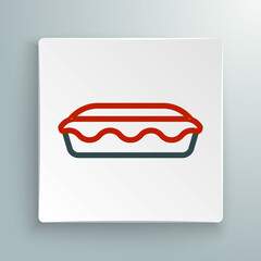 Line Homemade pie icon isolated on white background. Colorful outline concept. Vector