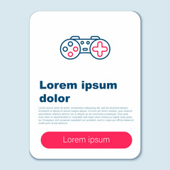Line Gamepad icon isolated on grey background. Game controller. Colorful outline concept. Vector