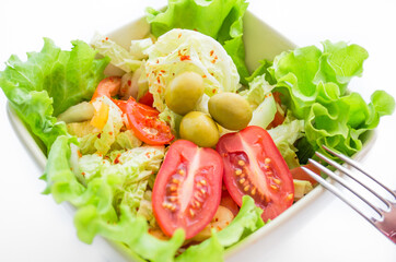salad with vegetables and greens