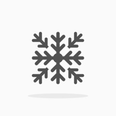 Snowflake icon. Solid or glyph style. Vector illustration. Enjoy this icon for your project.