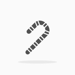 Candy Cane icon. Solid or glyph style. Vector illustration. Enjoy this icon for your project.