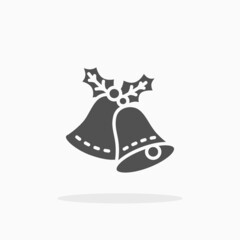Jingle Bell icon. Solid or glyph style. Vector illustration. Enjoy this icon for your project.
