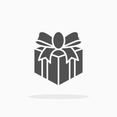 Gift Box icon. Solid or glyph style. Vector illustration. Enjoy this icon for your project.