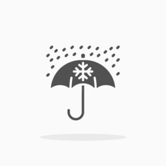 Umbrella winter icon. Solid or glyph style. Vector illustration. Enjoy this icon for your project.