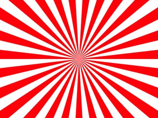 赤と白色のシンプルな放射状の背景