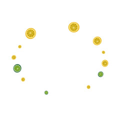 Bright Fruit Background White Vector. Lemon Tiled Set. Yellow Repeat Citrus. Green Natural Illustration.