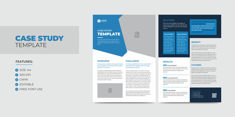 Case Study Template. Corporate Modern Business Double Side Flyer and Poster Template. Modern Case Study Design