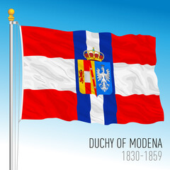 Duchy of Modena historical flag, 1830 - 1859, Italy, vector illustration - obrazy, fototapety, plakaty