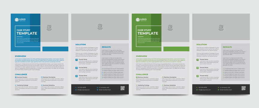 Case Study Template. Corporate Modern Business Double Side Flyer and Poster Template. Modern Case Study Design