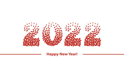 2022 text design using number symbol two. Happy New Year 2022 grain texture background for calendar, invitations, parties.