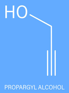 Propargyl Alcohol Molecule. Skeletal Formula.	