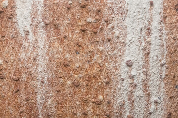 Old metal brown texture with white paint pattern iron rusty background