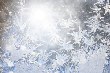 abstract winter background hoarfrost frost ice snow seasonal