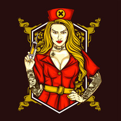 sexy nurse holding syringe