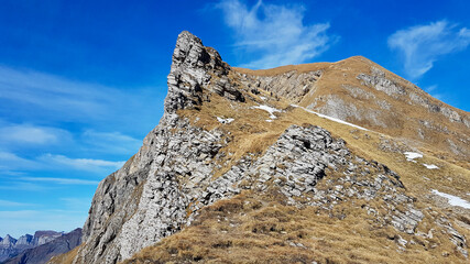 Summit of Alvier in the Swiss Alps. Saint Gallen, Switzerland.