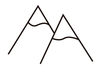 Icono negro de montañas hechas con trazo.
