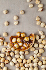 tartlet with salted caramel and hazelnuts