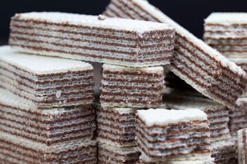 wheat waffles with chocolate filling