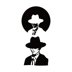 billionaire character logo vector icon