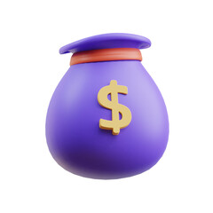 3d rendering moneybag illustration