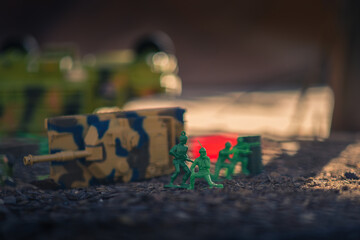 Naklejka na ściany i meble Green Army toys solders 