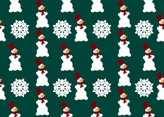 Winter seamless snowman pattern for fabrics and textiles and packaging and gifts and cards and linens and kids 
