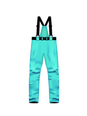 Blue ski pants. vector illustration