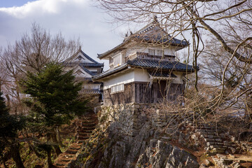Fototapeta na wymiar とても美しい日本の岡山県高梁市の備中松山城の風景