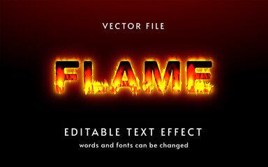 Flame style text effect fully editable