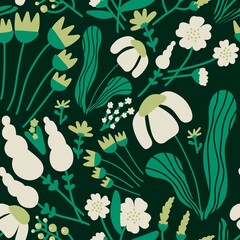 Geometric floral seamless pattern with flower for wallpaper and fabrics and textiles