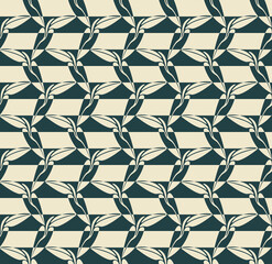 Seamless abstract vector pattern with white and blue stripes.