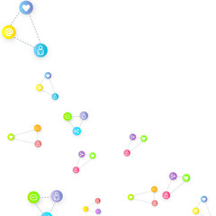 Social media marketing icons internet tags target