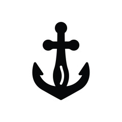 Black solid icon for anchor