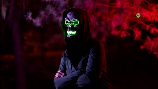 scary movie concept, ghost and spirit of death on street of town in Halloween night
