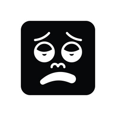 Black solid icon for disappointed