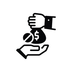 Black solid icon for corruption