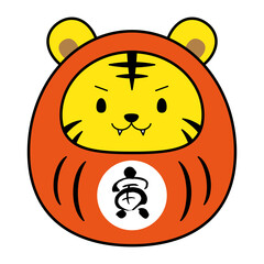 2022年　寅年　年賀状素材　寅の達磨2