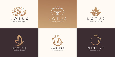 Fototapeta na wymiar set of natural logo design.